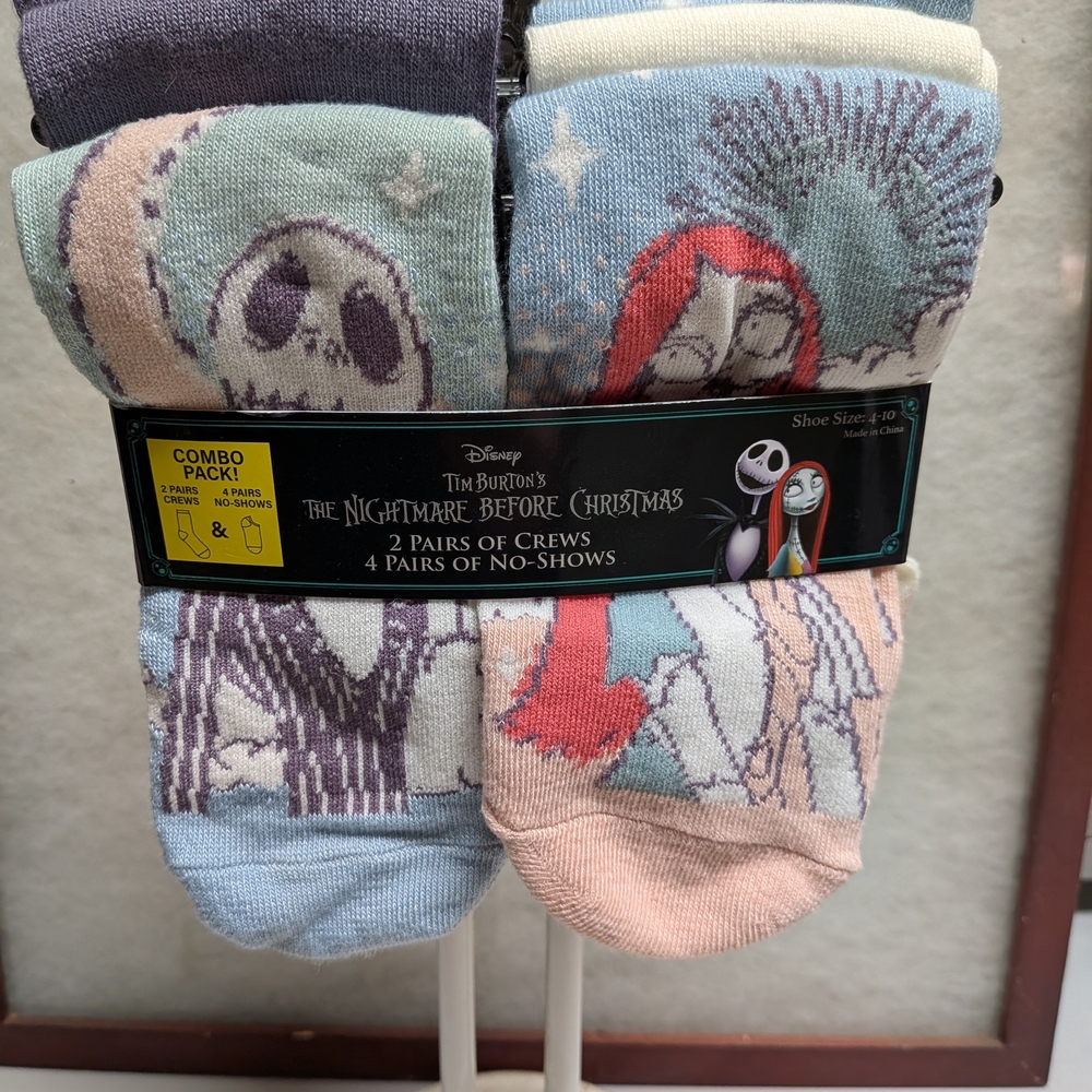 Disney The Nightmare Before Christmas Men's Socks - Blue, Gray, Pink